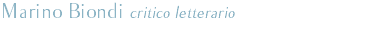 Marino Biondi critico letterario
